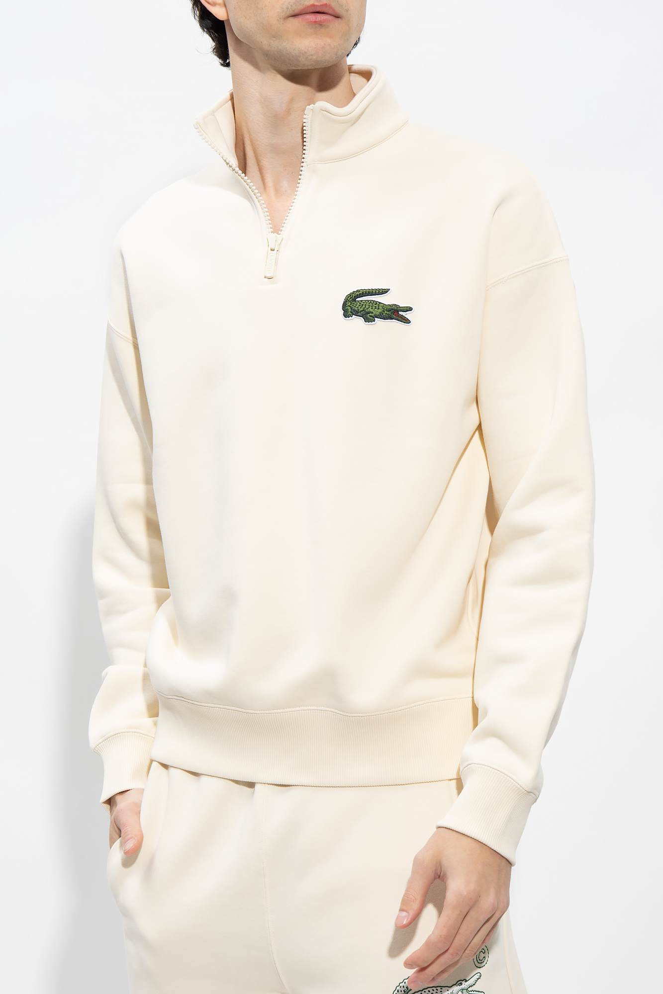 Cream Sweatshirt with standing collar Lacoste - lacoste